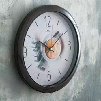 Часы настенные, серия: Кухня "Утренний кофе", d-29 см, плавный ход