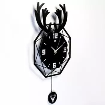 Часы настенные, серия: Маятник, "Охотник", плавный ход, 35х66 см, чёрные