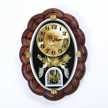 Часы настенные, серия: Маятник, "Павлины", 32 х 24 см