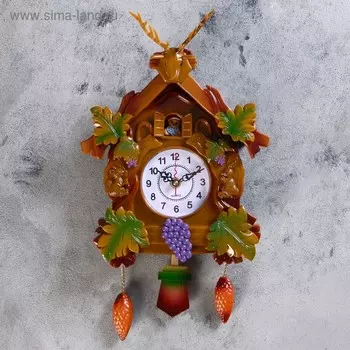 Часы настенные, серия: Маятник, с кукушкой "Белочки" 40 х 21 см,