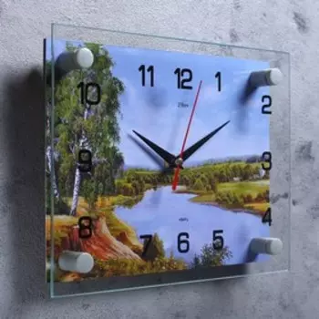 Часы настенные: Природа, "Природа у реки", 20х26 см