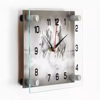 Часы настенные, интерьерные «Тройка лошадей», бесшумные, 2026 см