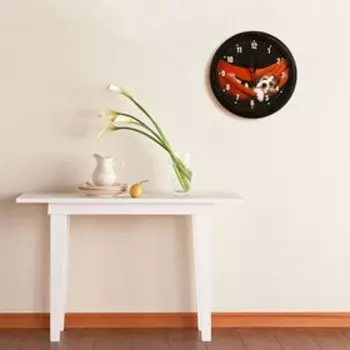 Часы настенные, d-28 см, детские, "Щеночек", бесшумные