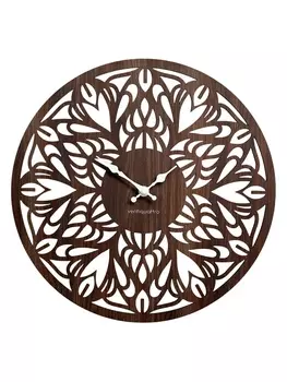 Часы настенные Tenero, интерьерные, плавный ход, d=33.5 см, ажурные, коричневые