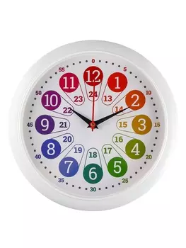 Часы настенные «Время учиться», детские, развивающие, d=29 см, бесшумные, плавный ход, белые