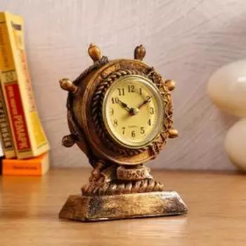 Часы настольные "Штурвал", дискретный ход, 1 АА, 12.5 х 4.3 х 15.5 см, d=5.5 см