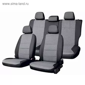 Чехлы на Lada VESTA SW, SW Cross 2017-н.в, универ Жаккард 13 предметов, Skyway черный/Серый , V019-2