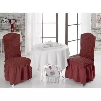 Чехлы на стулья 2 шт., цвет кирпичный
