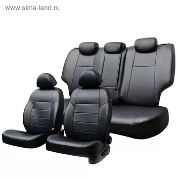 Чехлы сиденья Lexus LX470 1998-2007, 7- местный экокожа перфор. 23 предмета Skyway Черный, Lx2-7-2K