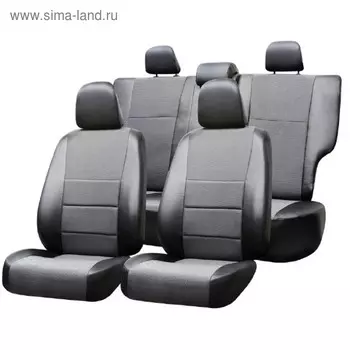 Чехлы сиденья MITSUBISHI ASX c 2010 SUV жаккард/экокожа 12 предм. Skyway, темно-серый, Mts1-2C
