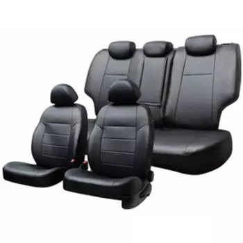 Чехлы сиденья Skyway Toyota Land Cruiser J100 1998-2007, экокожа, 15 предметов, черный, Ty15-2K