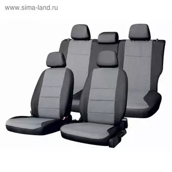 Чехлы сиденья Skyway Toyota Land Cruiser J100 1998-2007, жаккард, 15 предметов, черно-серый , Ty15-2
