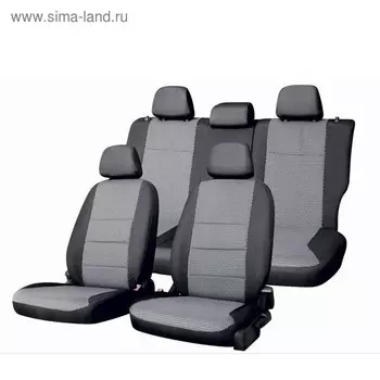 Чехлы сиденья Suzuki Grand Vitara 1997-2002, жаккард, 13 предметов, черно-серый, Sz3-2