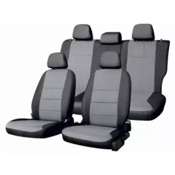 Чехлы сиденья Toyota Camry 2001-2006 седан (XV30) жаккард 15 предм. SKYWAY, черный, серый, Ty8-2