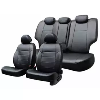 Чехлы сиденья TOYOTA Camry 2006-2011 седан (V40) экокожа,15 предм.Skyway, черный, Ty11-2K