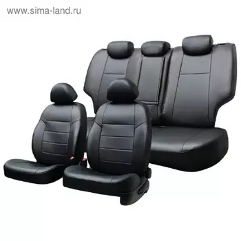 Чехлы сиденья Toyota COROLLA c 2006-2013 седан жаккард,экокожа 15 предм. Skyway, т-серый , Ty1-2K