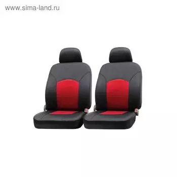 Чехлы сиденья универсальные экокожа 11 предм. SKYWAY EXCLUSIVE черный, красный, Oxy-3K
