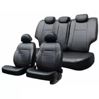 Чехлы сиденья Volkswagen Polo 2010-н.в сед. слитная спинка, экокожа,11 предм.Skyway, черный , Vw2-2K