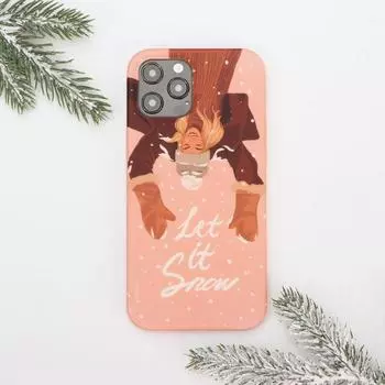 Новогодний чехол для телефона «Снежинки», на 12 PRO MAX