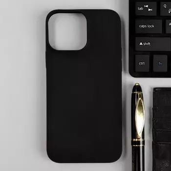 Чехол для iPhone 13 Pro Max, силиконовый, матовый, черный
