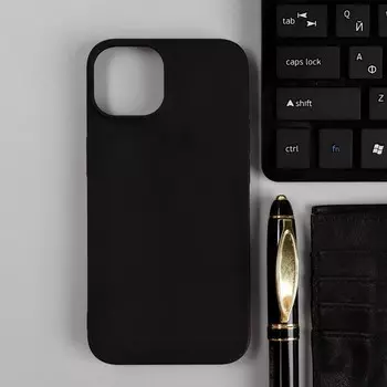 Чехол для iPhone 13, силиконовый, матовый, черный