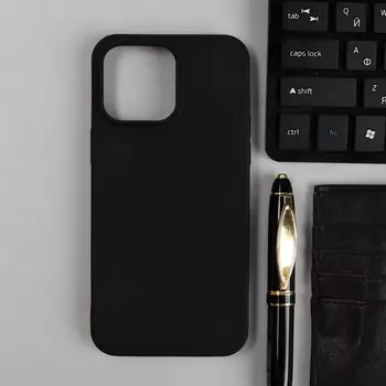 Чехол для iPhone 14 Pro Max, силиконовый, матовый, черный