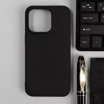 Чехол для iPhone 14 Pro, силиконовый, матовый, черный