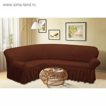 Чехол для мягкой мебели угловой диван 3-х местный 6057, трикотаж, 100% п/э