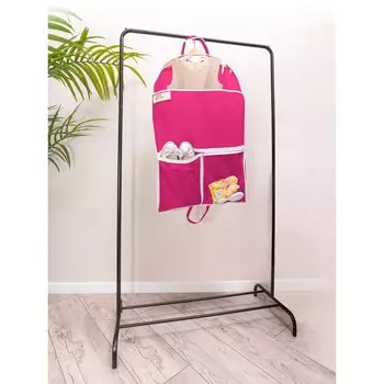 Чехол для одежды, детский, 80х50 см, с карманами, фуксия