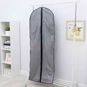 Чехол для одежды Доляна, 60×160 см, плотный, PEVA, цвет серый