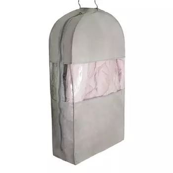 Чехол для одежды «Лондон» двойной, короткий, 100х60х20 см, цвет серый