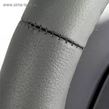 Чехол для перетяжки руля AUTOPROFI SAM-200 BK (M), натуральная кожа, нить, игла, цвет чёрный