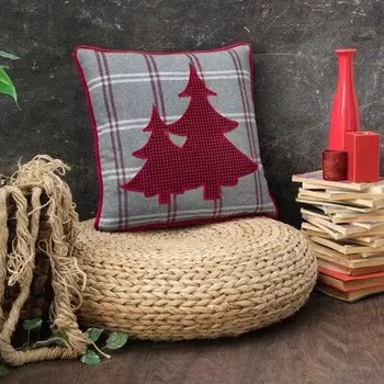 Чехол для подушки, размер 45x45, цвет красный серый