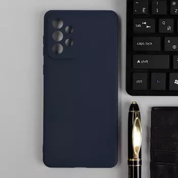 Чехол для Samsung Galaxy A73, силиконовый, матовый, синий