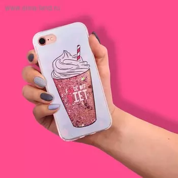 Чехол для телефона iPhone 7 с блёстками внутри «Смузи», 6.5 × 14 см