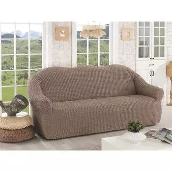 Чехол для трёхместного дивана Karna, без юбки, цвет кофейный