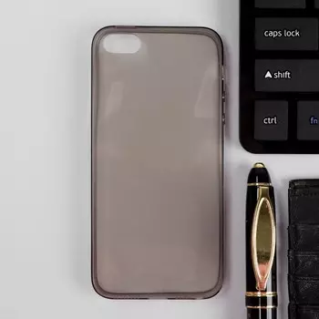Чехол iBox Crystal, для телефона iPhone 5/5S/SE, силиконовый, серый