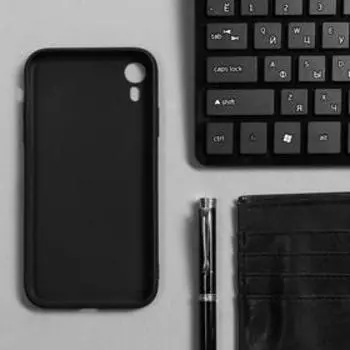 Чехол Innovation, для iPhone XR, силиконовый, матовый, черный