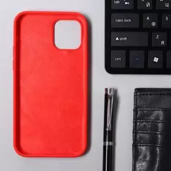 Чехол Krutoff, для iPhone 12/12 Pro, матовый, красный