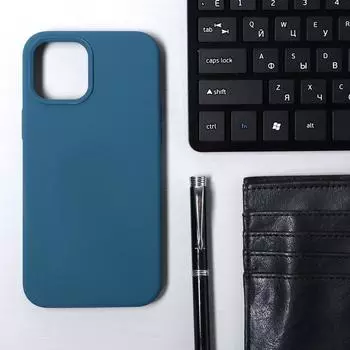 Чехол Krutoff, для iPhone 12 Pro Max, матовый, синий