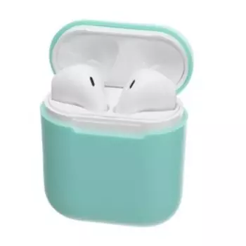 Чехол LuazON для футляра AirPods 1/2, мат. верха: силикон, 56х22х46 мм, голубой