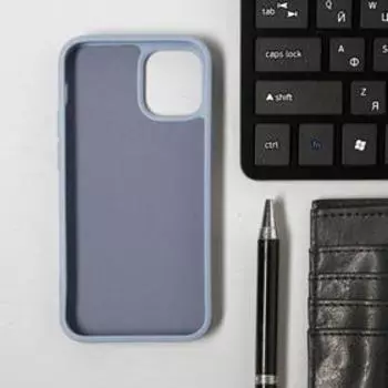 Чехол LuazON для телефона iPhone 12 mini, Soft-touch силикон, голубой