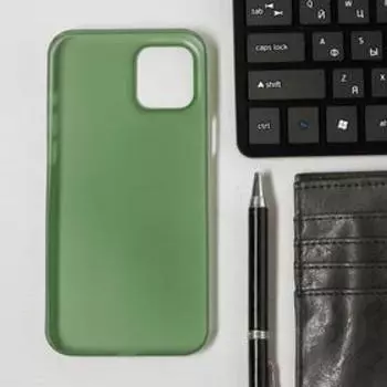Чехол LuazON для телефона iPhone 12 Pro Max, пластиковый, тонкий, прозрачный зеленый