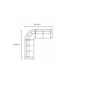 Чехол на диван угловой правосторонний BULSAN 2+3 посадочных мест, цвет светло-розовый