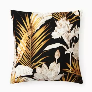 Чехол на подушку «Этель» Dark tropics, 4040 см, велюр