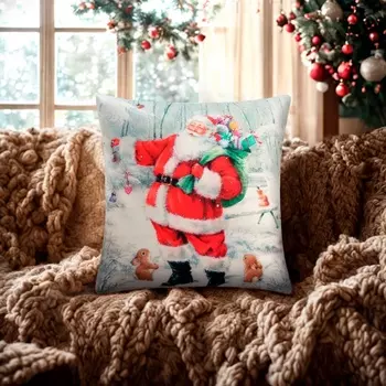 Чехол на подушку «Этель. Дед Мороз» 4040 см, велюр