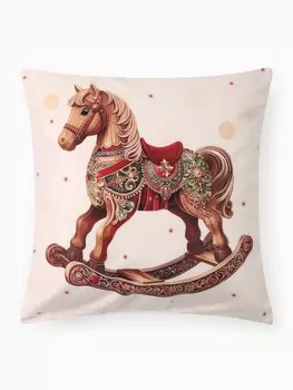 Чехол на подушку «Этель. Деревянный конь», 4040 см, велюр