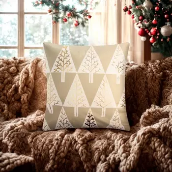 Чехол на подушку «Этель. Елочки» 4040 см, велюр