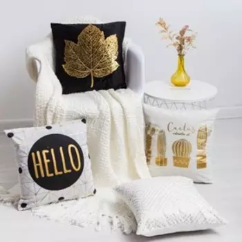 Чехол на подушку Этель "Геометрия" 42 х 42 см, велюр