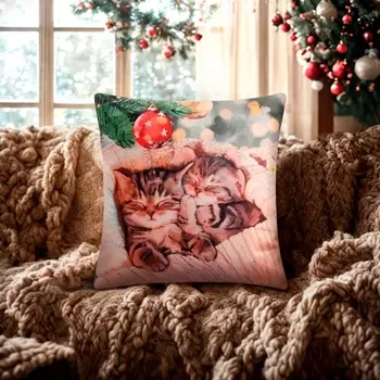 Чехол на подушку «Этель. Котята» 4040 см, велюр